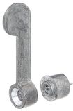Alberts 857271 schuifje | met sluitplaatje en afstandstuk | zinkpersgietwerk | afstandstuk: Ø14,4 mm | lengte schuifje: 60 mm | Set van 20
