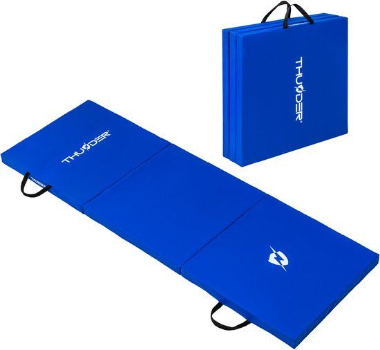 THUNDER® Opvouwbare Gymnastiekmat | MG-02-BLUE | 180x60x5 cm | Blauw