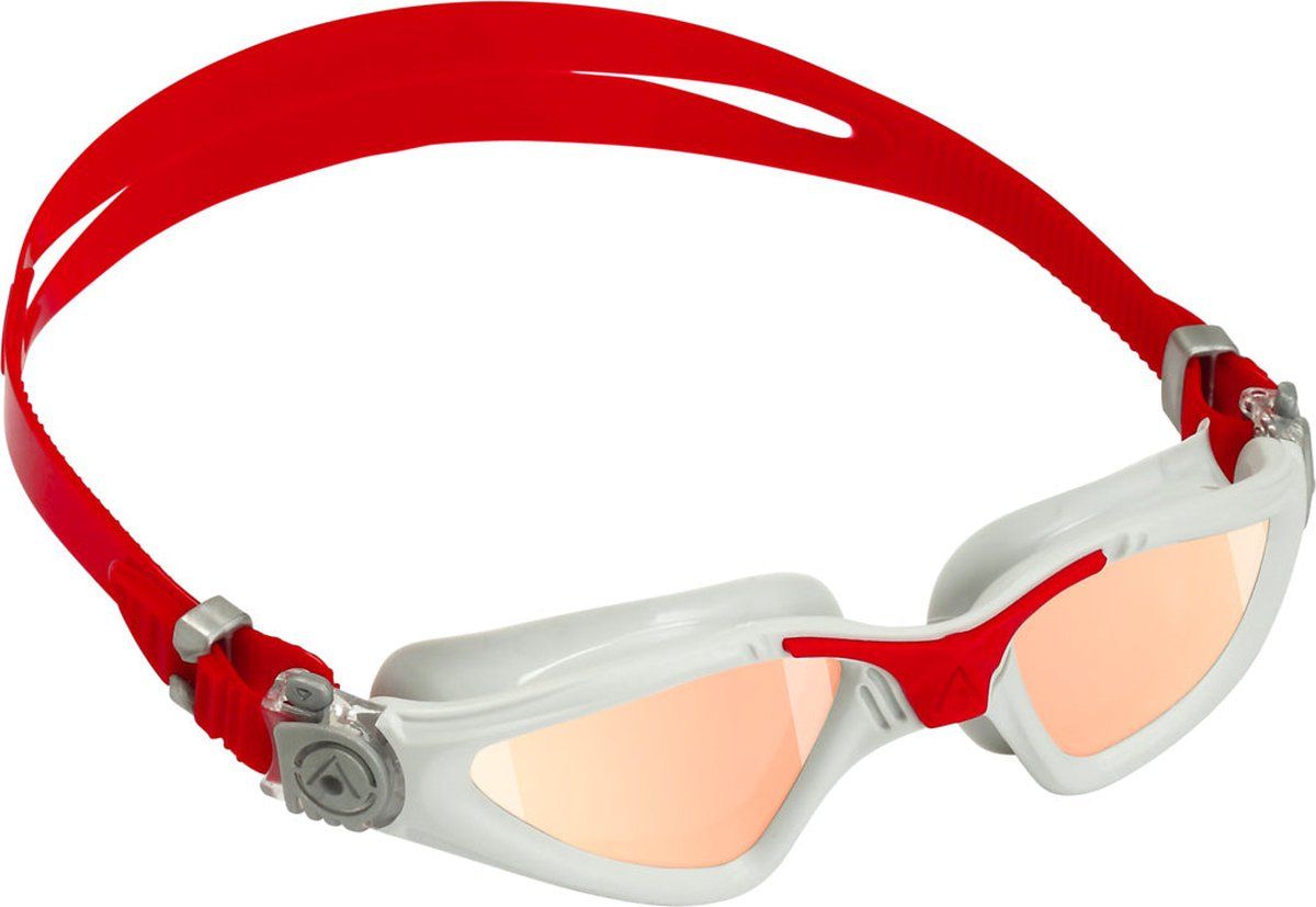 Aquasphere Kayenne Zwembril - Iridescent Titanium Mirrored Lens - Grijs/Rood - Volwassenen