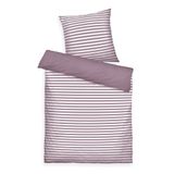 TOM TAILOR Renforcé beddengoed, 70 x 90 cm + 140 x 200 cm, 100% katoen renforcé, met omkeerbaar motief en gekleurde merkritssluiting, Medium Stripes paars, wit (Cozy Mauve, Crisp White)