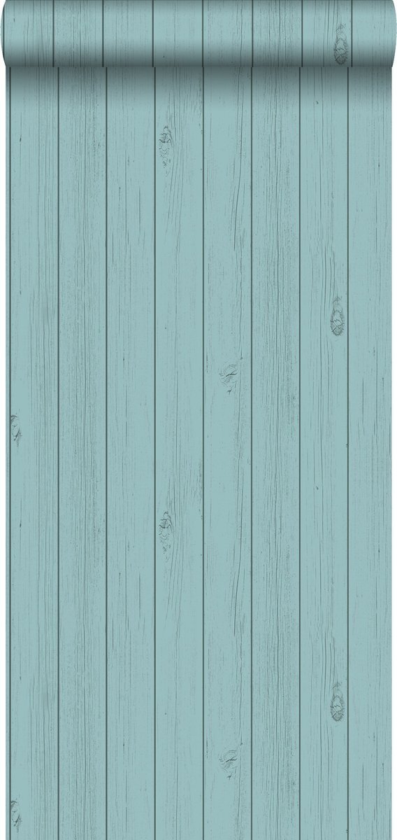 Esta Home behang smalle sloophout planken vergrijsd zeegroen - 128855 - 53 cm x 10,05 m