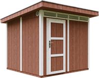Timbela M903-REDWOOD RED - LP SmartSide Tuinhuis op houtbasis - 6 m² - 294x279xH237 cm - met vloer en verf