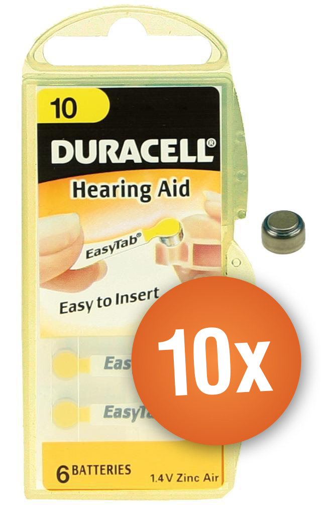 Duracell gehoorapparaat batterijen - Type 10 - 10 x 6 stuks gehoorapparaat batterijen - Type 10 - 10 x 6 stuks
