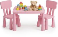 Merkloos Kinderzitgroep - 3-delig - Tafel en 2 Stoelen - Roze