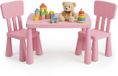 Merkloos Kinderzitgroep - 3-delig - Tafel en 2 Stoelen - Roze