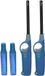 Flame Classics briquet BBQ/cuisine long manche - 2x - avec cylindre de recharge supplémentaire - bleu - 25 cm - plastique