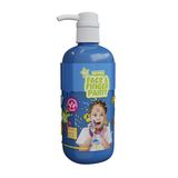 Natural Face & Fingerpaint Fles met Pompje - Blauw, 1L