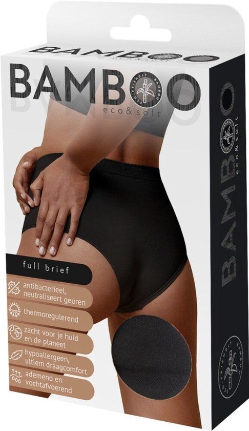 Naproz Bamboo Full Brief Zwart S