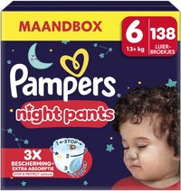 Pampers Night Pants Maat 6 (13kg+) - 138 luierbroekjes - Maandbox