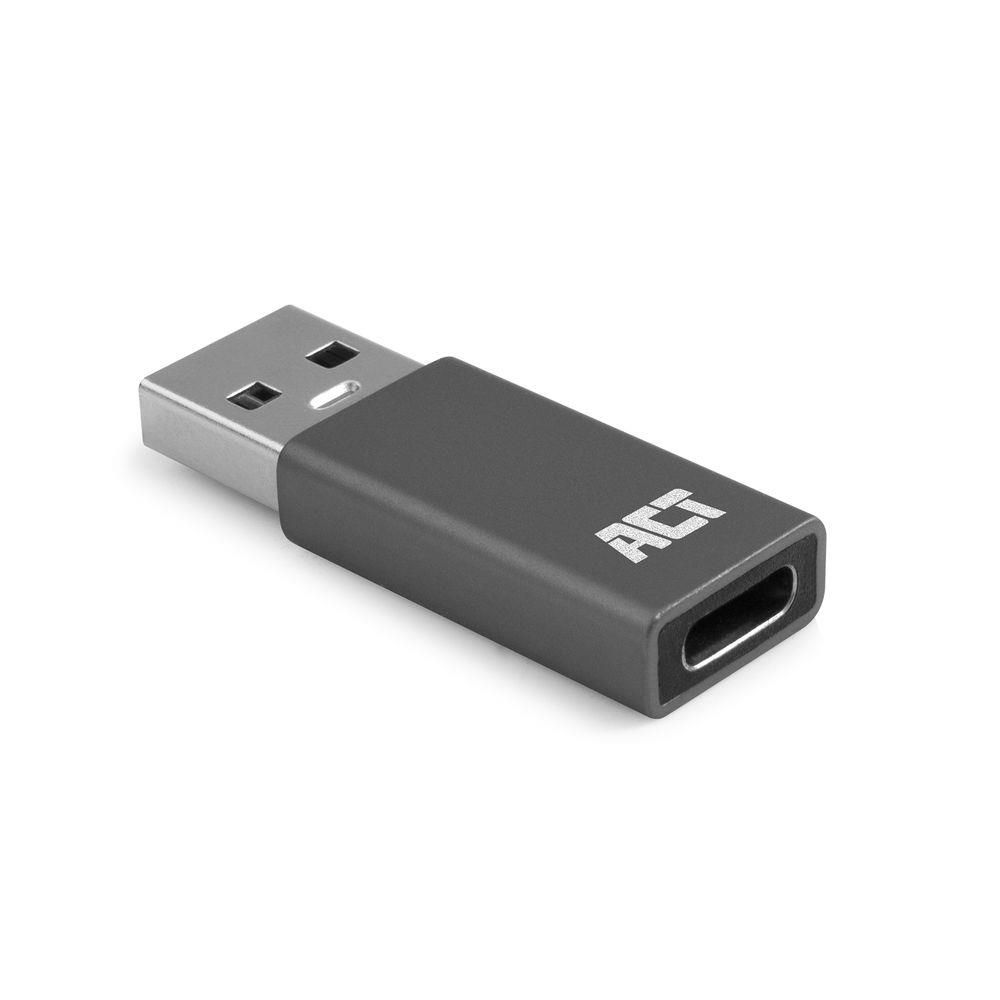 ACT USB-A naar USB-C Adapter | Grijs | AC7375