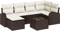 vidaXL Tuinbank - Set - 4 zitplekken - Bruin - Polyrattan