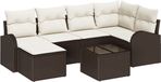 vidaXL Tuinbank - Set - 4 zitplekken - Bruin - Polyrattan