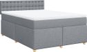 vidaXL Boxspringbed met matras, stof, lichtgrijs, 140x200 cm