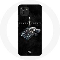 Maniacase Samsung Galaxy A03 Hoesje Game of Thrones Seizoen 8 De IJzeren Troon Huis Stark Logo De winter komt eraan