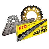 Kettingset DID Kettingset Stealth 525VX3 / 108 klinknagel slot goud voor Aprilia RSV Mille Tuono 1000 cc Bj. 1998-2005