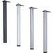 Häfele Lot de 4 pieds de table 710 mm réglables en hauteur Pieds de meuble ronds Ø 60 mm, coloris argent - RAL 9006