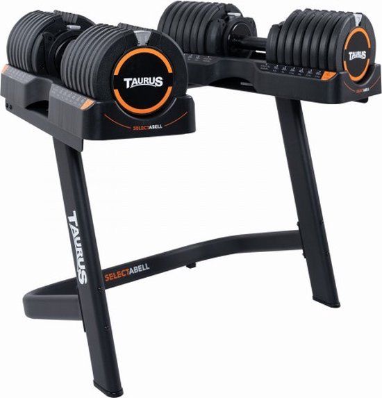 Taurus Selectabell Pro Verstelbare Halterset - 4,5 tot 35 kg - 2 Halters + Standaard