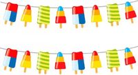Folat Bv IJsjes zomer thema slingers - Set van 2x stuks - 10 meter