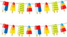 Folat Bv IJsjes zomer thema slingers - Set van 2x stuks - 10 meter