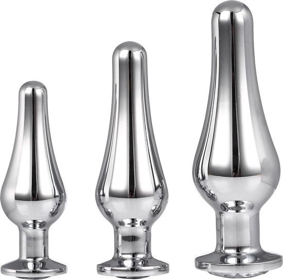 Buttplug Gleaming Love Pleasure Set - Zilver