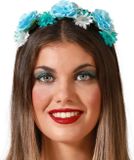 Atosa Verkleed haarband/hoofdband met bloemen krans - meisjes/dames - prinses/hippie/flower power/cosplay - carnaval - kunststof
