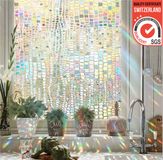 Homewell® 3D Regenboog Raamfolie HR++(+) - Anti-Inkijk - Isolerend & Zonwerend - 45x300cm – Statisch - Prisma Bejuweled Effect