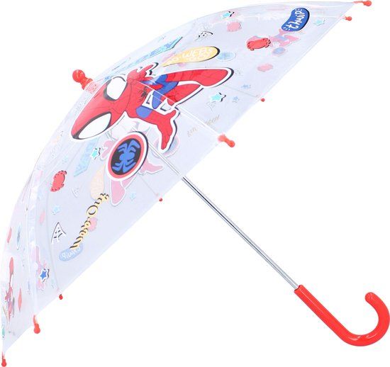 4KidsOnly Spidey Spiderman Paraplu - Rood / Transparant