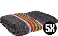 DULA Verhuisdeken 150cm x 200cm - Grijs met rood en gele banen - 5 stuks