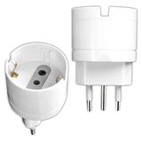 V-TAC 2 x Schuko adapter naar 10 A stekker - 2 stuks - enkel stopcontact 10 A 2 P+T bipasso/Schuko en Italiaans stopcontact 10 A - stroom voor thuis, kantoor, winkel, bedrijf