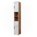Vicco Irma Badkamerkast – 30 x 192 cm met deuren en open vakken Wit hoogglans/goud power eiken