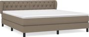 vidaXL Boxspring met matras stof taupe 160x200 cm