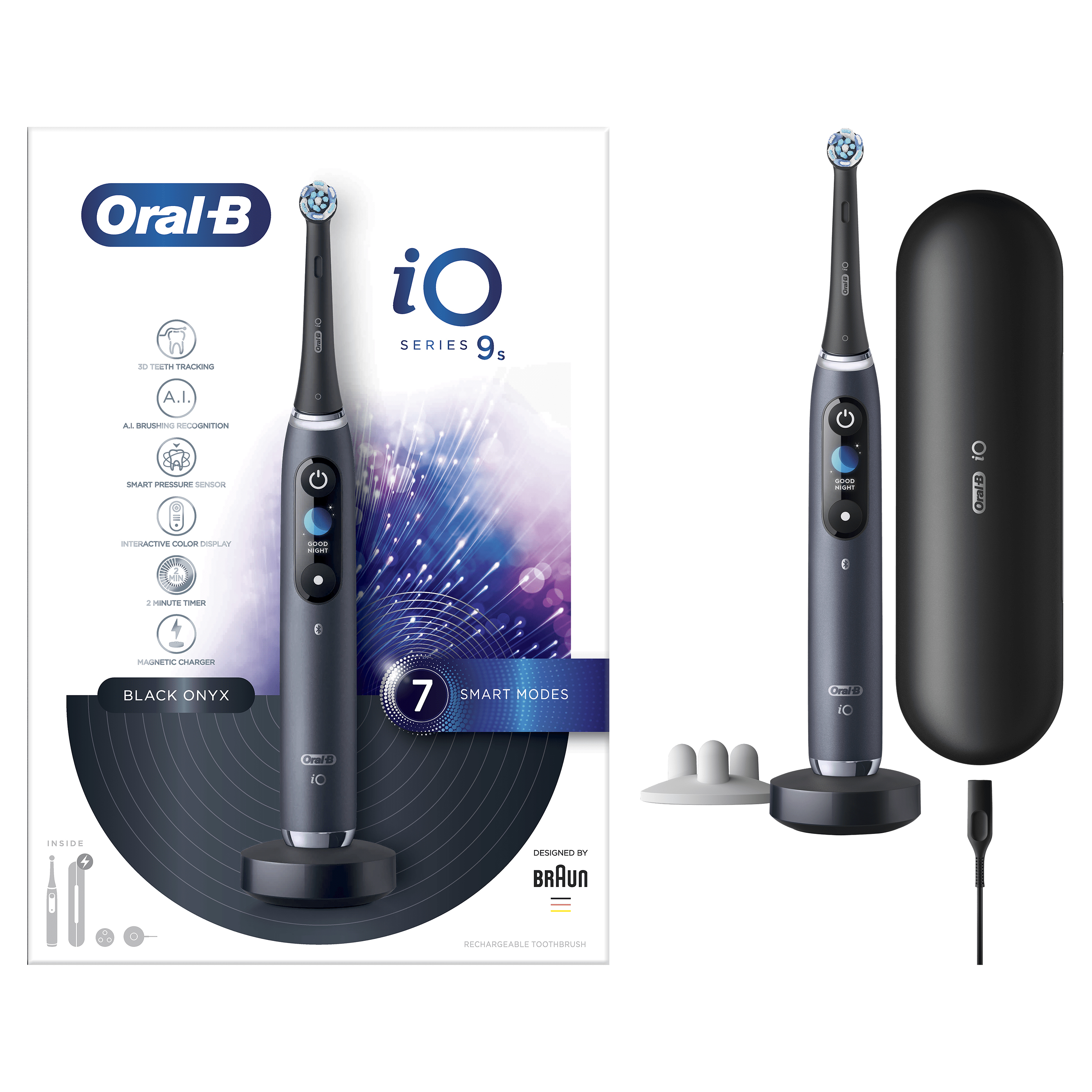 Oral-B   iO - 9s - Elektrische Tandenborstel Zwart Powered By Braun