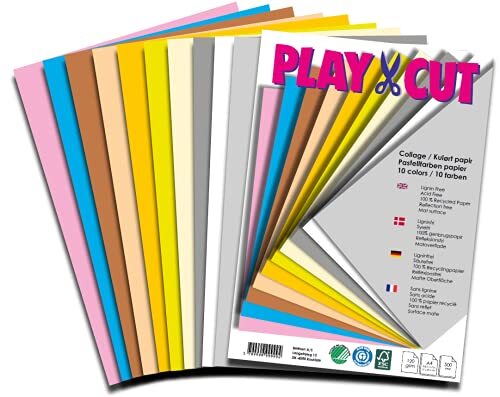 PLAY-CUT Gekleurd papier, A6, 130 g/m2, 50 vellen, PH12600-99, gemengde kleuren