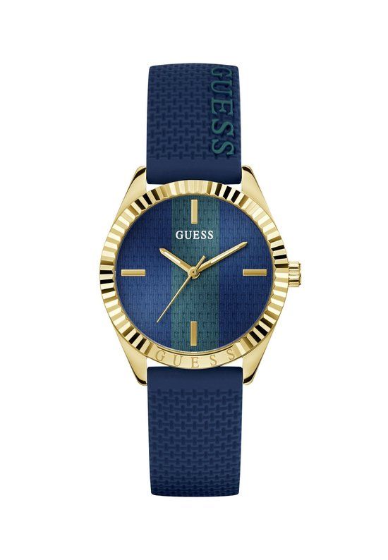 Guess Crew GW1044L2 Dameshorloge Blauw Siliconen Band Staal 36mm