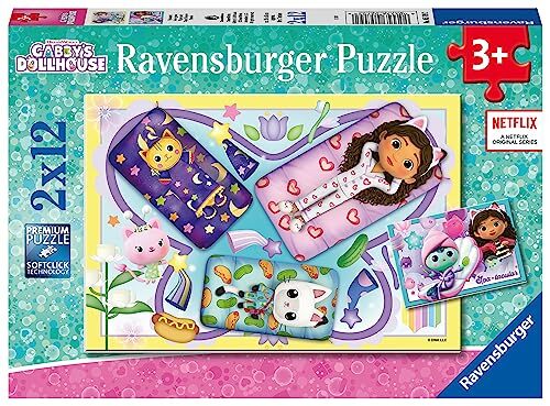 Ravensburger Verlag GmbH Ravensburger Kinderpuzzle 05709 - Gabby's Dollhouse - 2x12 Teile Gabby's Dollhouse Puzzle für Kinder ab 3 Jahren