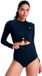 Roxy Beach Essential Shorty à manches longues et fermeture éclair dans le dos pour femme Bleu L Femme