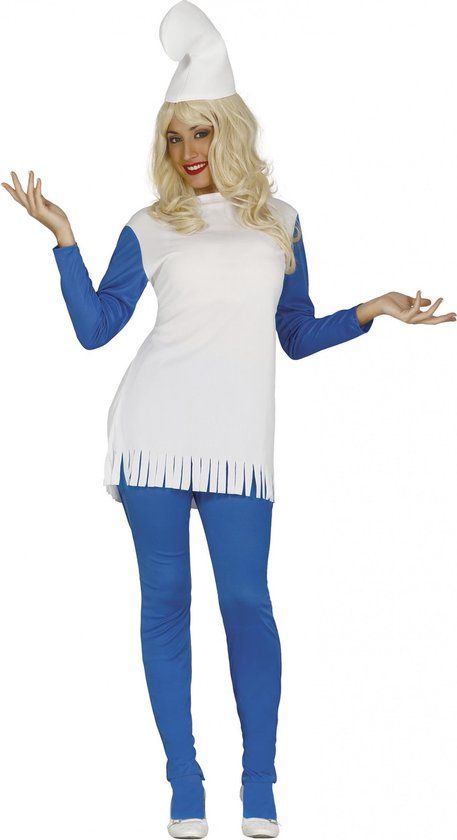 Fiestas Guirca Smurf Verkleedjurk Dames Blauw/wit Maat L