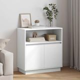 vidaXL LED Dressoir Wit 71 x 34,5 x 75 cm Bewerkt Hout