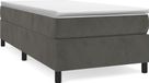Boxspring Boxspring avec matelas velours gris foncé 90x200 cm