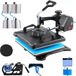 VEVOR Machine de presse à chaud 12x15 Imprimante à sublimation Affichage numérique LED Presse à transfert 10 en 1 Noir Presse à chaud + Accessoires nécessaires pour images fournies sur T-shirts/Chapeaux/Assiettes/Tasses/Stylos