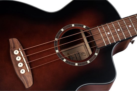 Ortega D7CE-BFT-4 Deep Series 7 Medium Scale Bass Bourbon Fade