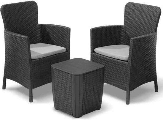 Keter Miami Balkonmeubelset - 5-delig - Grafiet