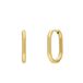 Lucardi Dames Stalen goldplated oorringen ovaal