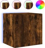 vidaXL Tv-wandmeubel met LED-verlichting 40,5x35x40 cm gerookt eiken