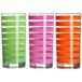 Urban Living Drinkglazen Colorama - 3x - roze/groen/oranje - glas - 280 ml - gekleurd mix