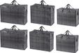 Shenzhen Haorui Industrial Technology Co., Ltd. lot de 6 sacs de voyage, gris, 100% polyester, 50 litres, à carreaux, avec poignées