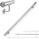 Relaxdays Trapleuning - 150 cm - RVS - Ø 42 mm - Met houders - Zilver
