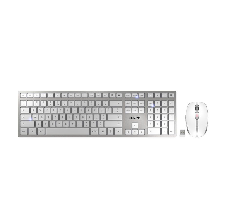 CHERRY DW 9100 SLIM - Draadloos toetsenbord en muis - QWERTY US - Zilver