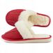Pantoufles femme cuir laine rouge taille 39