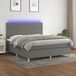 vidaXL Boxspringbed met matras en LED-verlichting, donkergrijs, 180x200 cm